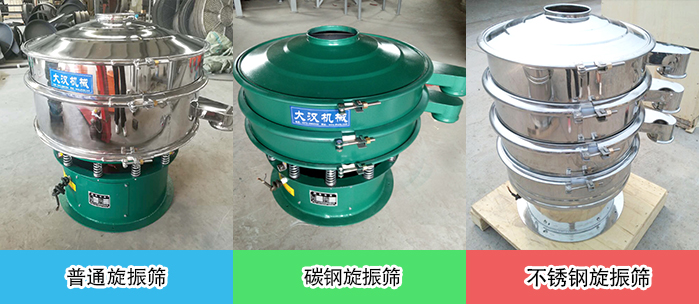醫藥振動篩常見材質展示：碳鋼＋不銹鋼，不銹鋼，碳鋼等材質展示